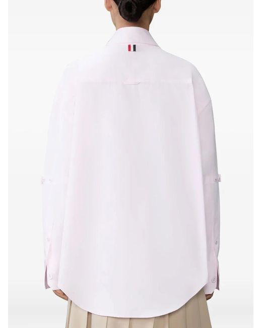 Thom Browne White Crest Embroidery Shirt