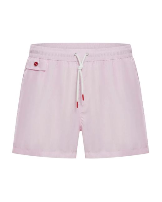 Kiton Pink Drawstring Swim Shorts for men
