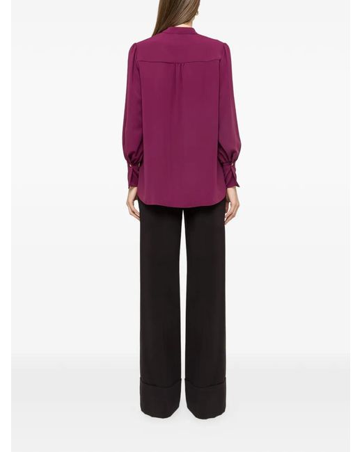 Nissa Purple Blouse À Design Drapé