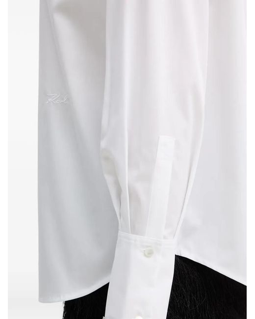 Karl Lagerfeld White Chain-Trim Shirt