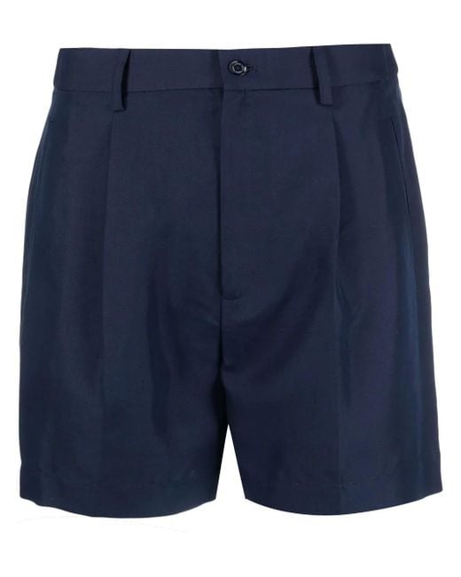 Ralph Lauren Blue Pleated Silk Shorts
