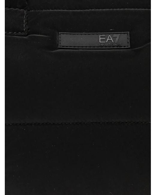EA7 Black Quilted Luggage