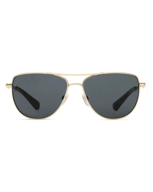 Burberry Gray Tortoiseshell-effect Navigator-frame Sunglasses