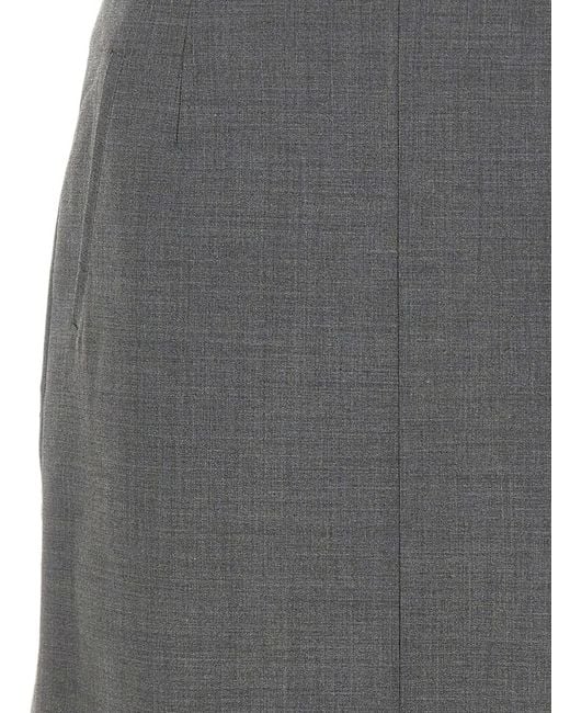 THE GARMENT Gray Grand Slip Asymmetric-Hem Mini Skirt
