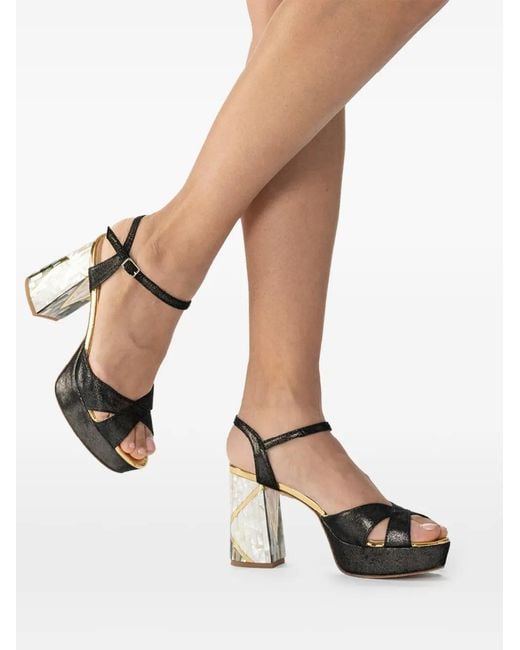 freya rose Metallic Zahra Ankle-Strap Heeled Sandals