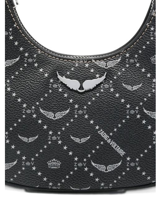 Zadig & Voltaire Black Z Night Out Logo Graphic Shoulder Bag