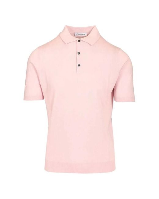 Al Duca D'aosta Pink Polo À Bords Côtelés for men
