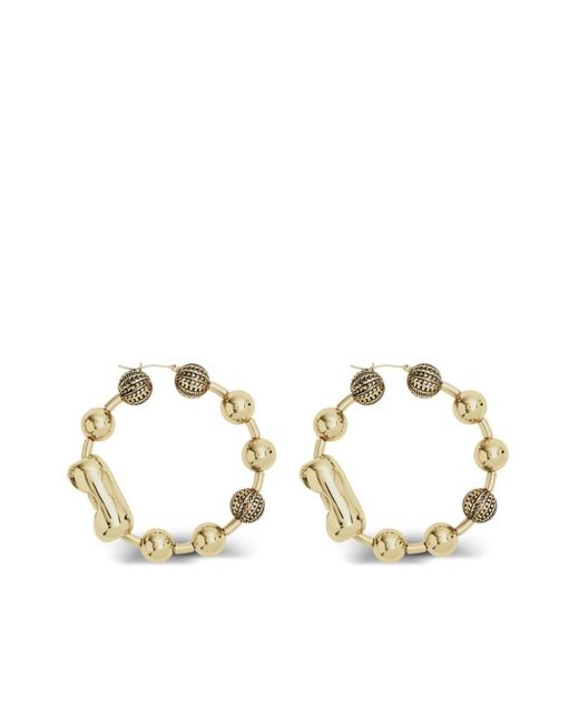 Marc Jacobs Metallic The Monogram Ball-chain Hoop Earrings