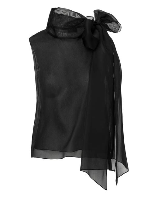 Lita Couture Black Brise Bow-Detail Blouse