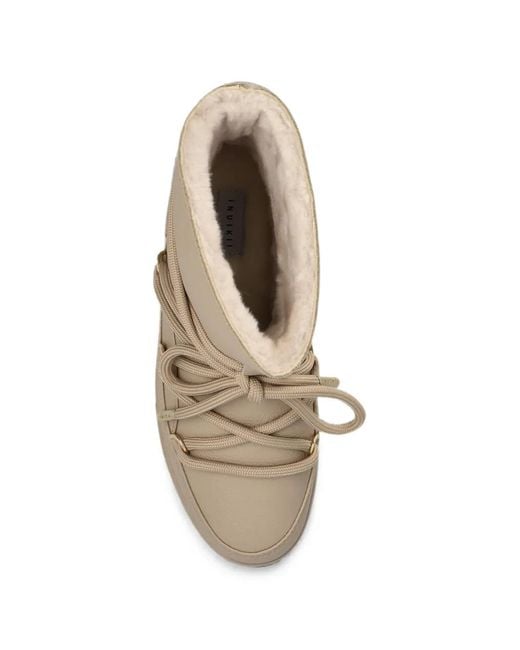Inuikii Brown Lace-Up Leather Sneakers