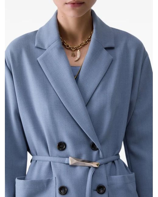 Liu Jo Blue Unstructured Mélange Jacket