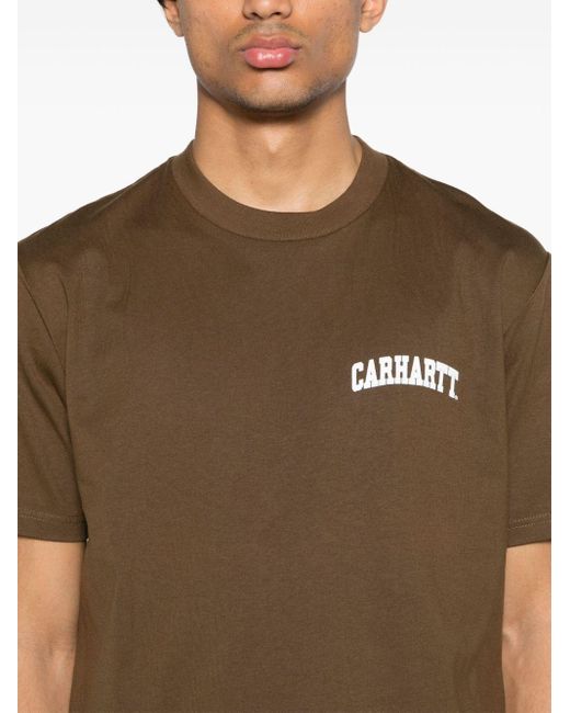 Carhartt Brown University Script Cotton T-shirt for men