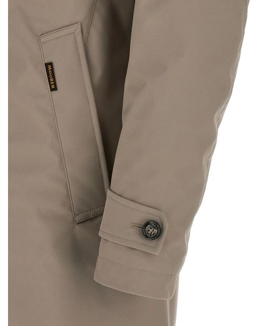 Moorer Brown Duca Removable-Hood Coat for men