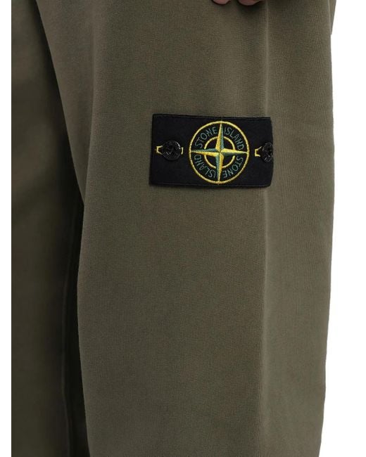 Stone Island Green Logo-Patch Cuffed Track Pants for men