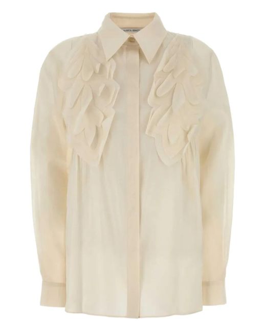 Camicia Con Applicazione di Alberta Ferretti in Natural