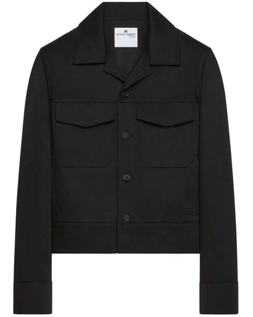 Courreges Black Flap-Pocket Shirt Jacket for men