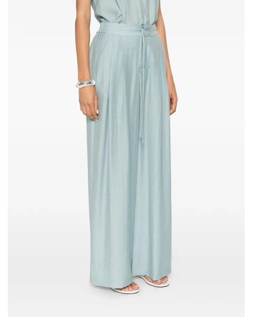 ELEH Blue Pantalon Ample À Lien De Resserrage
