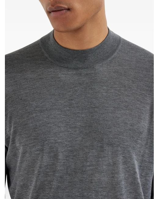 Brunello Cucinelli Gray Crew Neck Sweater for men