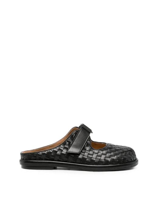 SERGIO MORETTI FIRENZE Black Woven Buckle-Fastening Slippers