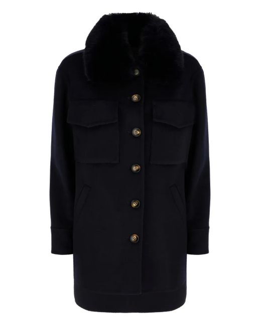 Ava Adore Black Buttoned-Up Single-Breasted Coat