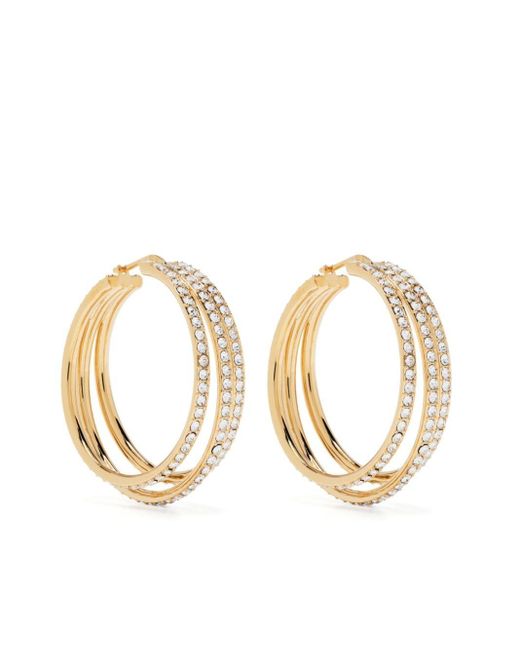 AMINA MUADDI Metallic Vittoria Crystal-embellished Hoop Earrings