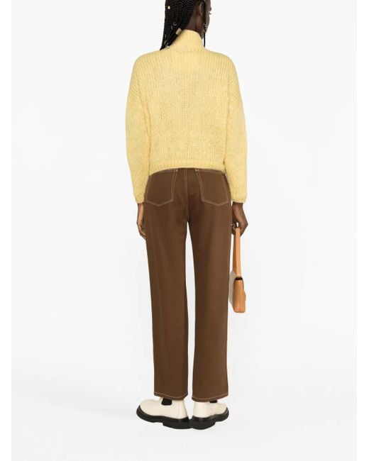 Cárdigan con cuello alto Herno de color Yellow