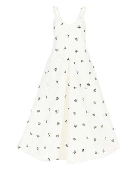Rosie Assoulin White Pocktail Midi Dress