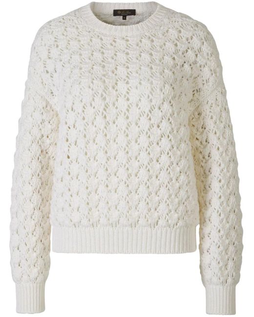 Loro Piana クロシェ セーター White