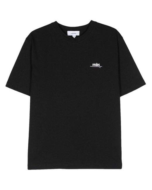 Lardini Black Logo-print Cotton T-shirt for men