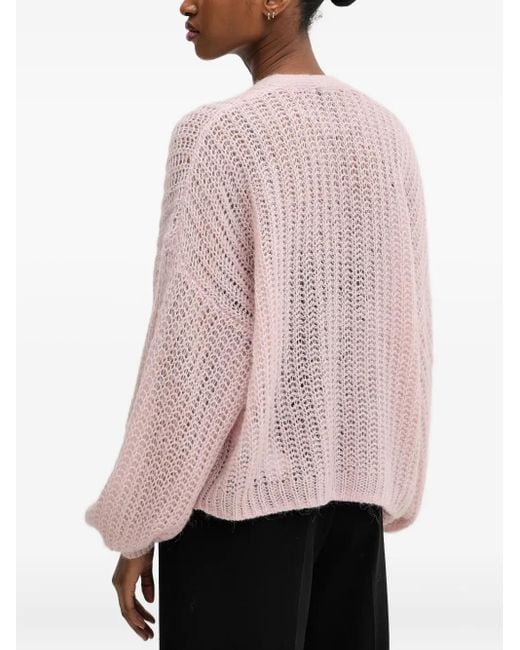 Cardigan Con Maniche A Palloncino di Boss in Pink