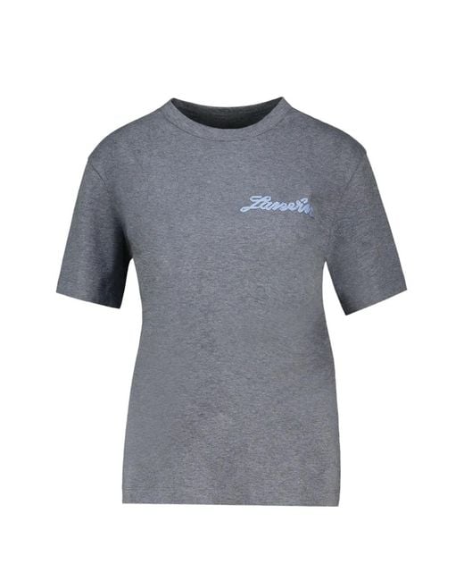 Lanvin Gray Small Ribbon Cotton T-Shirt