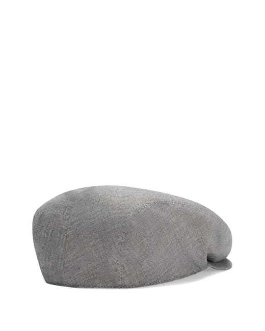 Dolce & Gabbana Gray Linen Flat Cap for men