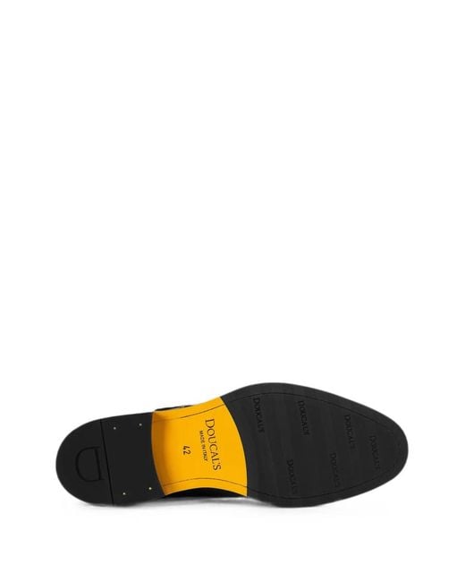 Doucal's Black Double-Buckle Monk Shoes for men