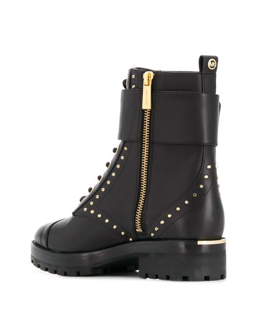 michael michael kors tavie leather combat boot