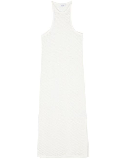 Calvin Klein Open-knit Maxi Dress White