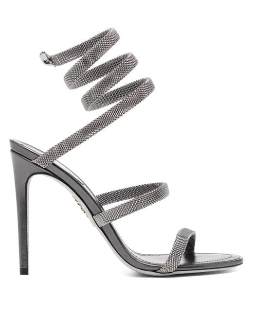 Rene Caovilla Metallic Round Toe Sandals