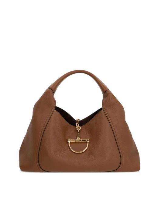 Gucci Softbit Grote Leren Schoudertas in het Brown