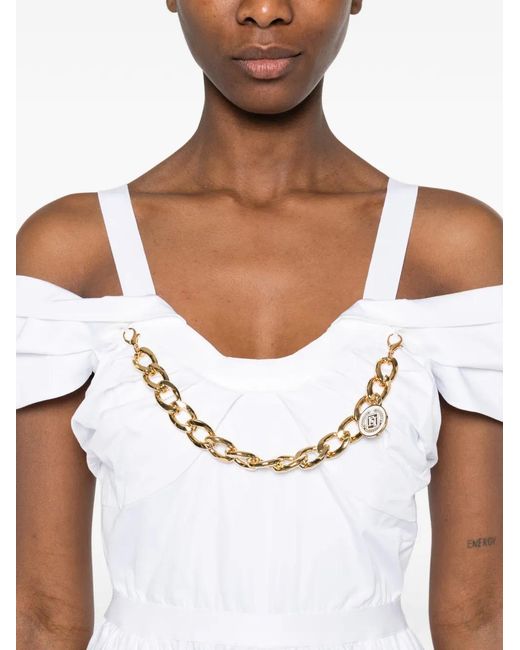 Elisabetta Franchi White Viscose Dress