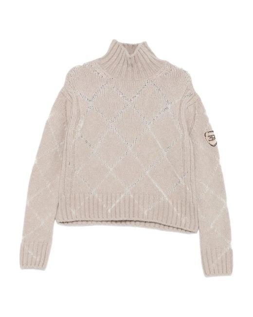 Ermanno Scervino Natural High-Neck Sweater