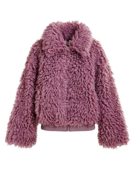 Essentiel Antwerp Purple Faux-fur Jacket