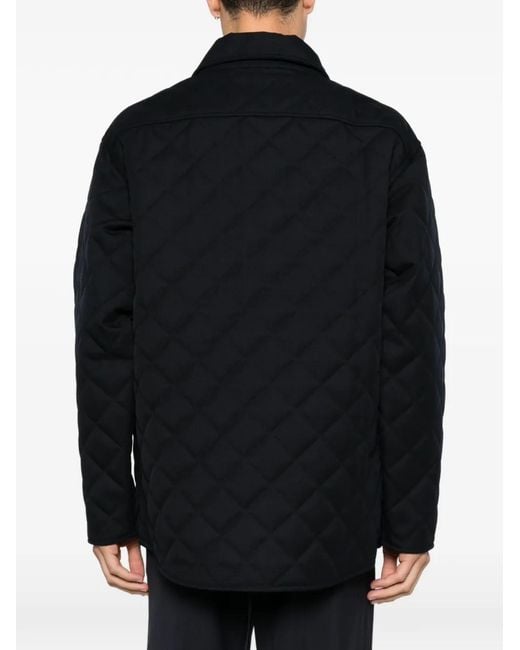 A.P.C. Black Quilted Press-Stud Jacket for men