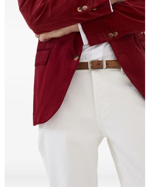 Jean À Patch Logo Brunello Cucinelli pour homme en coloris White