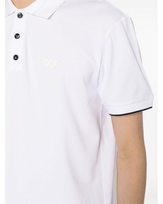 Alpha Tauri White Logo-appliqué Piqué Polo Shirt for men