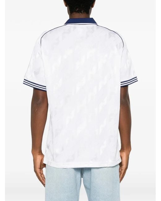 Adidas Blue Real Og Logo-Embroidered Striped T-Shirt for men