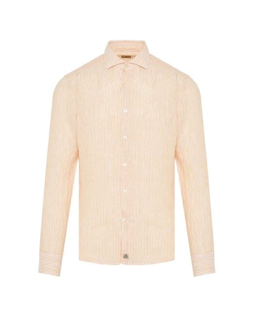 Sonrisa White Vertical-Stripe Long-Sleeve Shirt for men