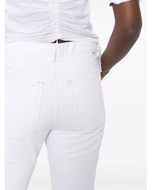 Isabel Marant White Nea Cotton Slim-Fit Trousers