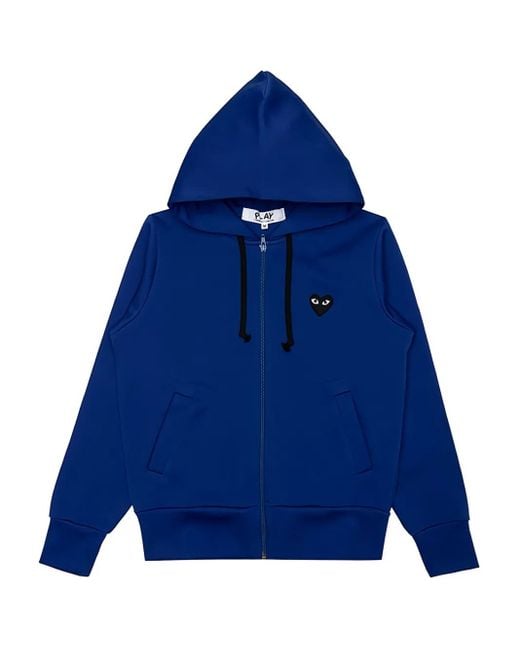 COMME DES GARÇONS PLAY Blue Drawstring Zip Hoodie