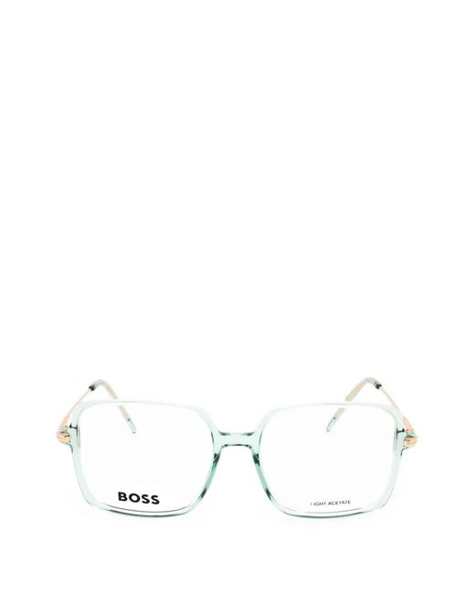 Boss White Square-Frame Glasses