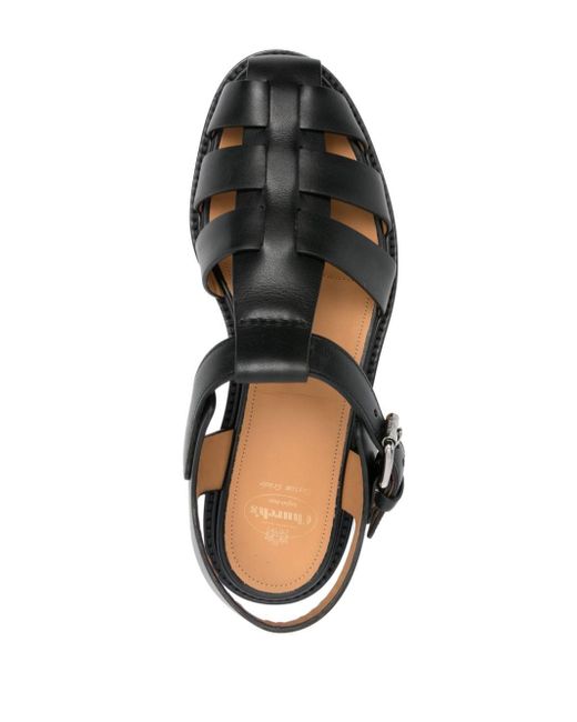 Church's Black Fisher Caged Leather Sandals