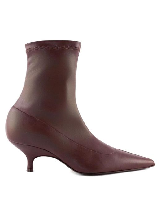 Gia Borghini Brown 50Mm Pointed-Toe Boots